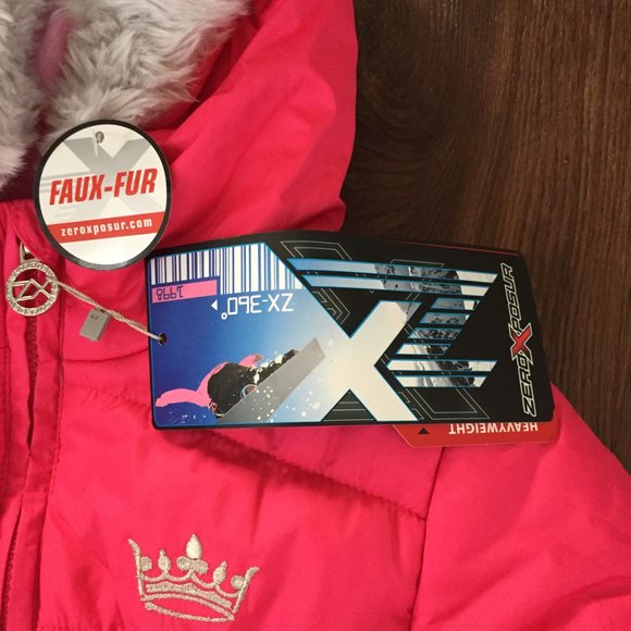 ZeroXposure Pink Winter Hooded Heavyweight Coat Size Medium(5/6) New With Tags - Picture 7 of 9